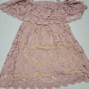 Lace off shoulders dress